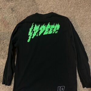10.Deep Black Long Sleeve with Neon Green Graphic